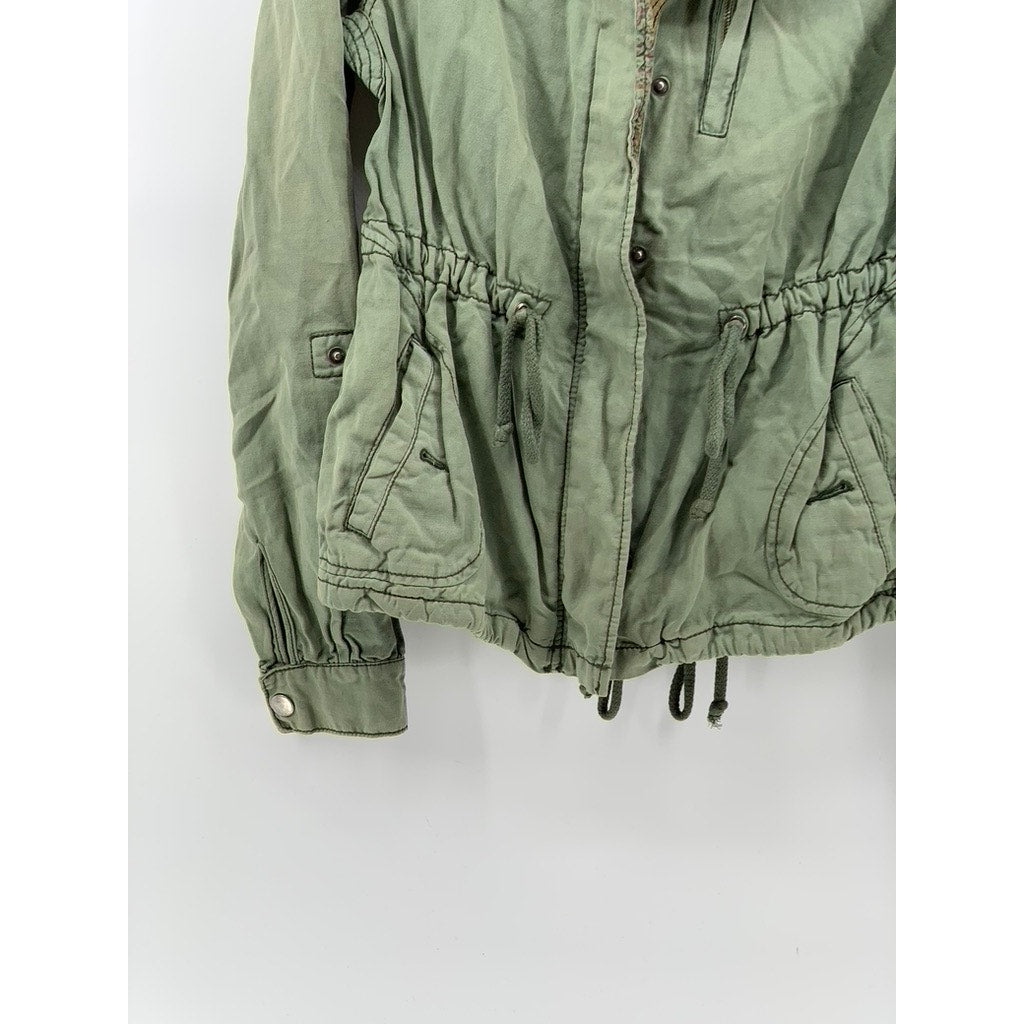DAUGHTERS OF THE LIBERATION Women's Army Green Double Closure Utility Jacket SZ6