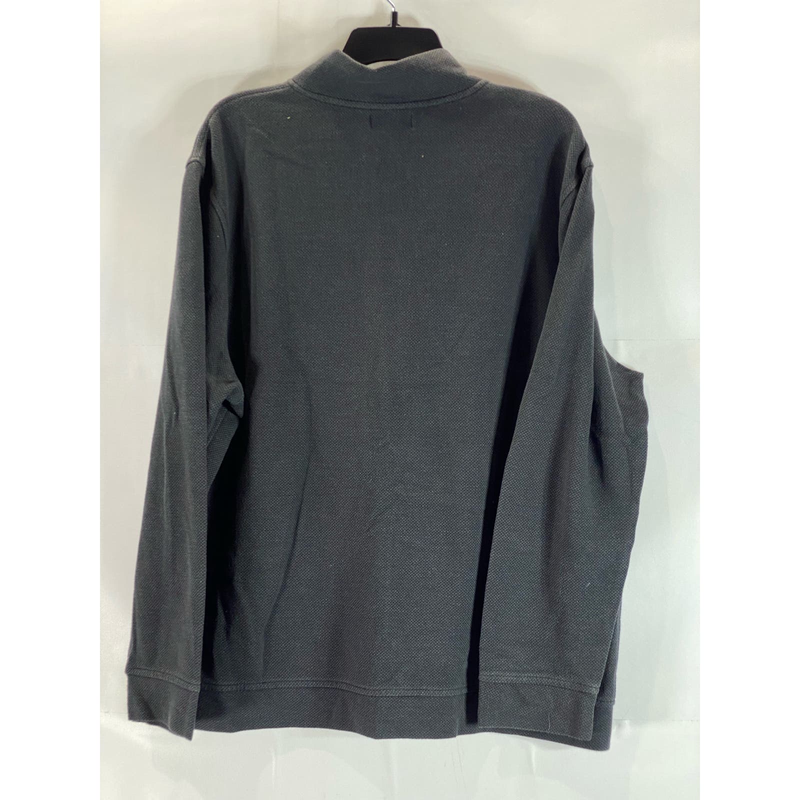 TASSO ELBA Men's Black Birdseye Quarter-Zip Pullover Sweater SZ 2XL