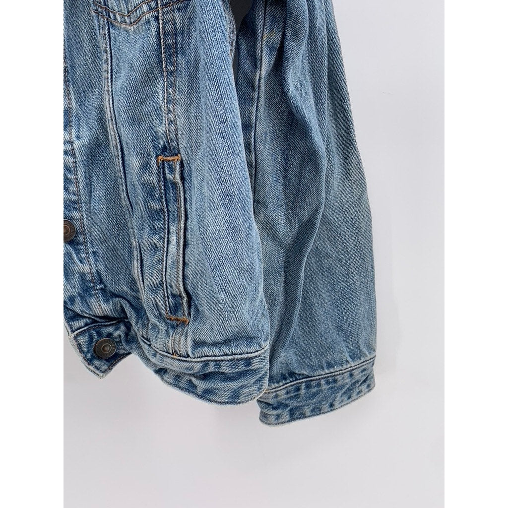 ABERCROMBIE & FITCH Women's Blue Denim Distressed Jean Jacket SZ S