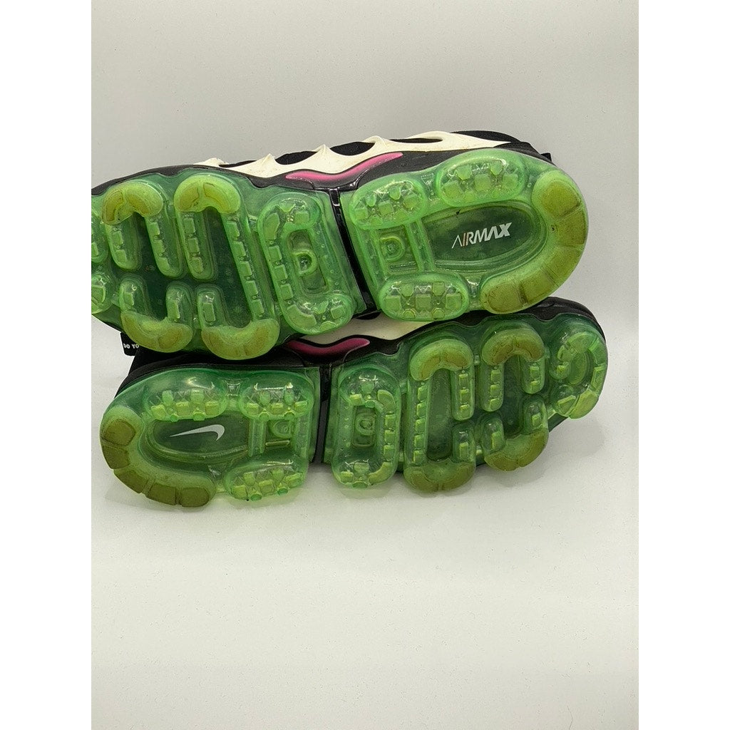 NIKE Men's Black-Green-Pink Air Vapormax Plus Lace-Up Athletic Sneakers SZ 10