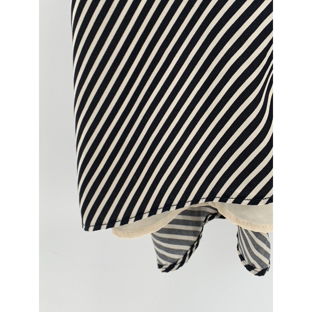 H&M Women's Black-Beige Striped Halter-Style Mini Dress SZ XS