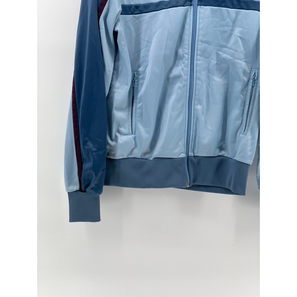 NIKE Men's Vintage 80's Blue Stand Collar Long Sleeve Zip-Up Track Jacket SZ M