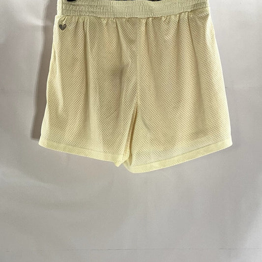 FABLETICS Women's Beige Three-Point Mesh Checkered Basketball Shorts SZ S