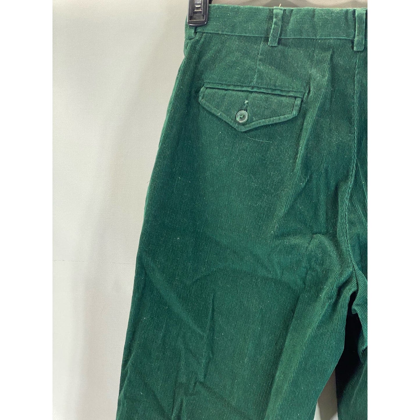 LANDS' END Men's Green Corduroy Vintage Regular-Fit Straight-Leg Pant SZ 34