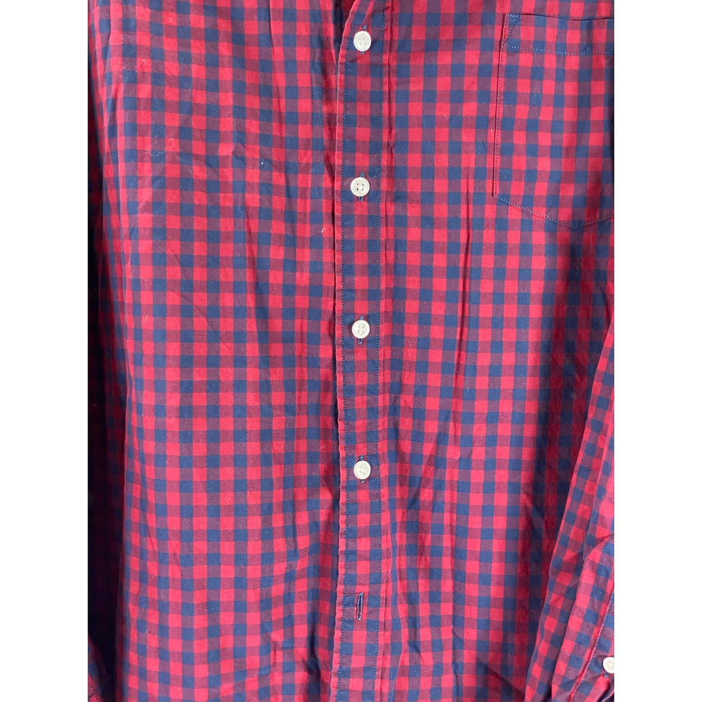 J. CREW Men's Red Gingham Mercantile Flex Button-Up Long Sleeve Shirt SZ L