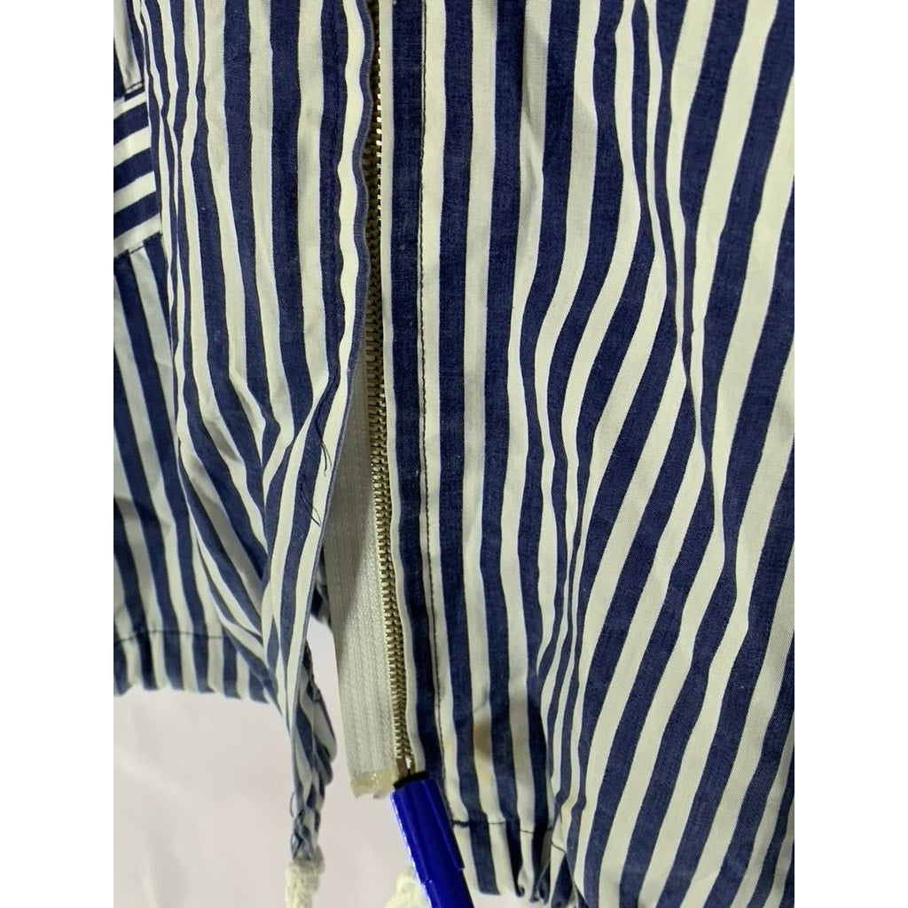 LIMON COMPANY Women's Navy/White Striped Zip-Up Marine Hooded Jacket SZ 2