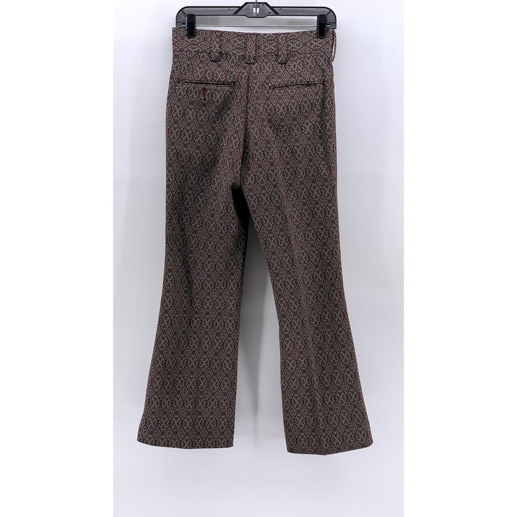 UNBRANDED Women's Brown Printed Wide-Leg Dress Pants SZ 29