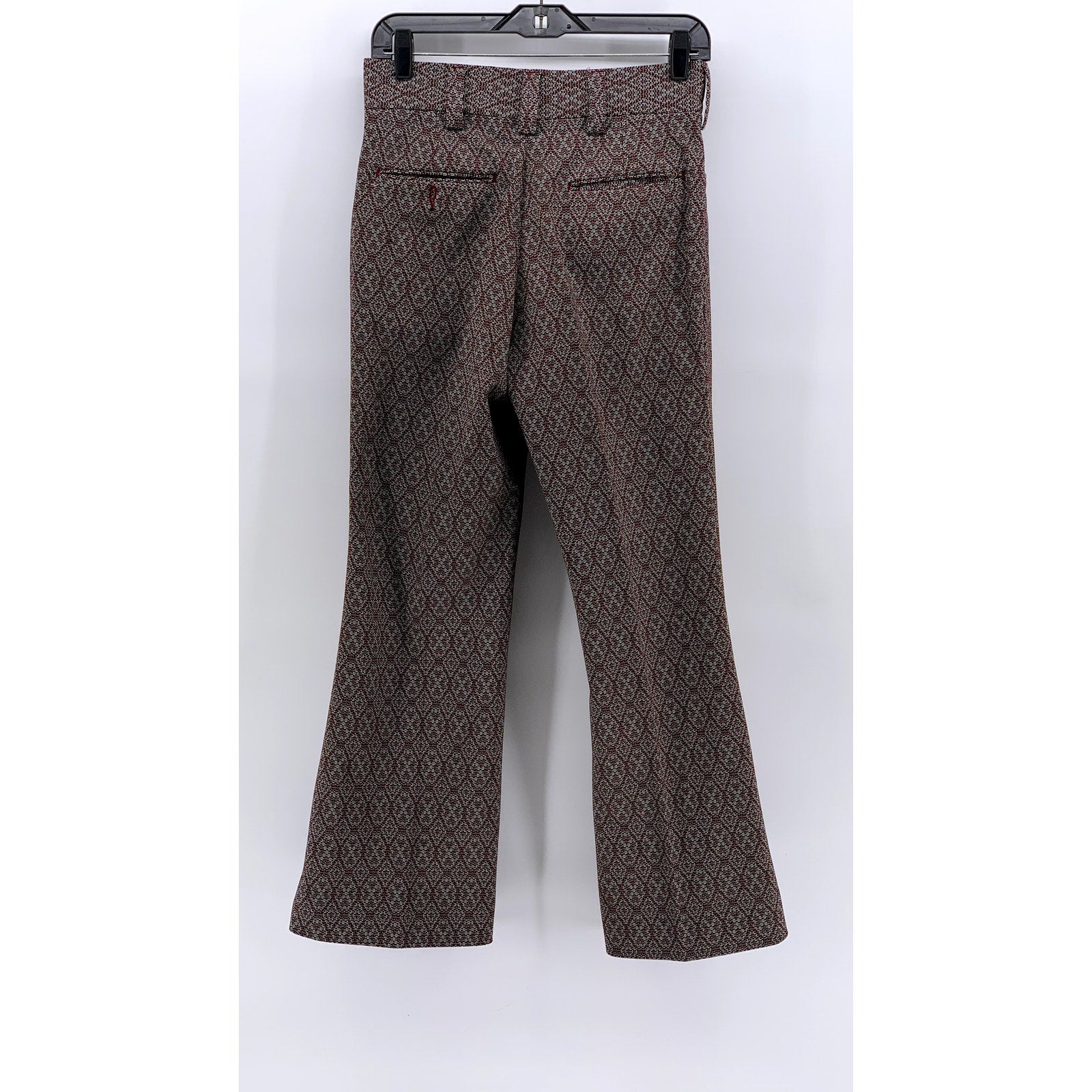 UNBRANDED Women's Brown Printed Wide-Leg Dress Pants SZ 29