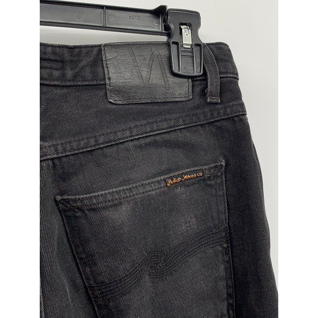 NUDIE JEANS CO Men's Black Denim Tapered Jeans SZ 28X26
