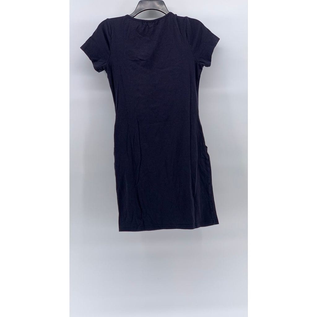JULIA Women's Blue Star Studded Distressed Short Sleeve Crewneck Mini Dress SZ S