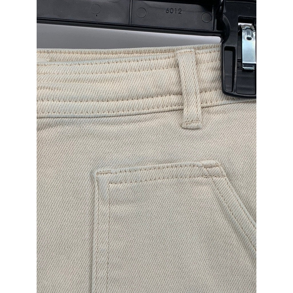 WILFRED FREE Women's Beige High-Rise Large Pocket Straight-Leg Utility Pant SZ 2
