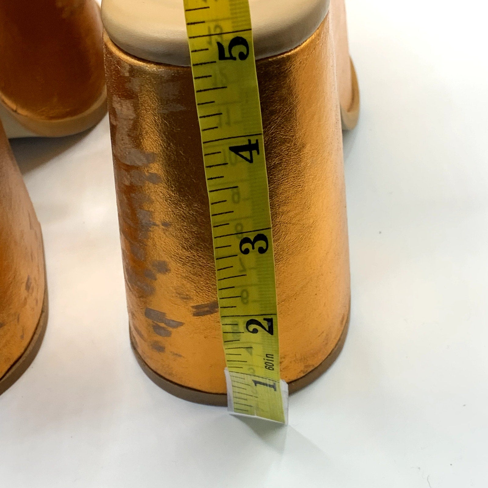 INTENTIONALLY Women's Orange Metallic John Platform Block-Heel Heels SZ 10.5