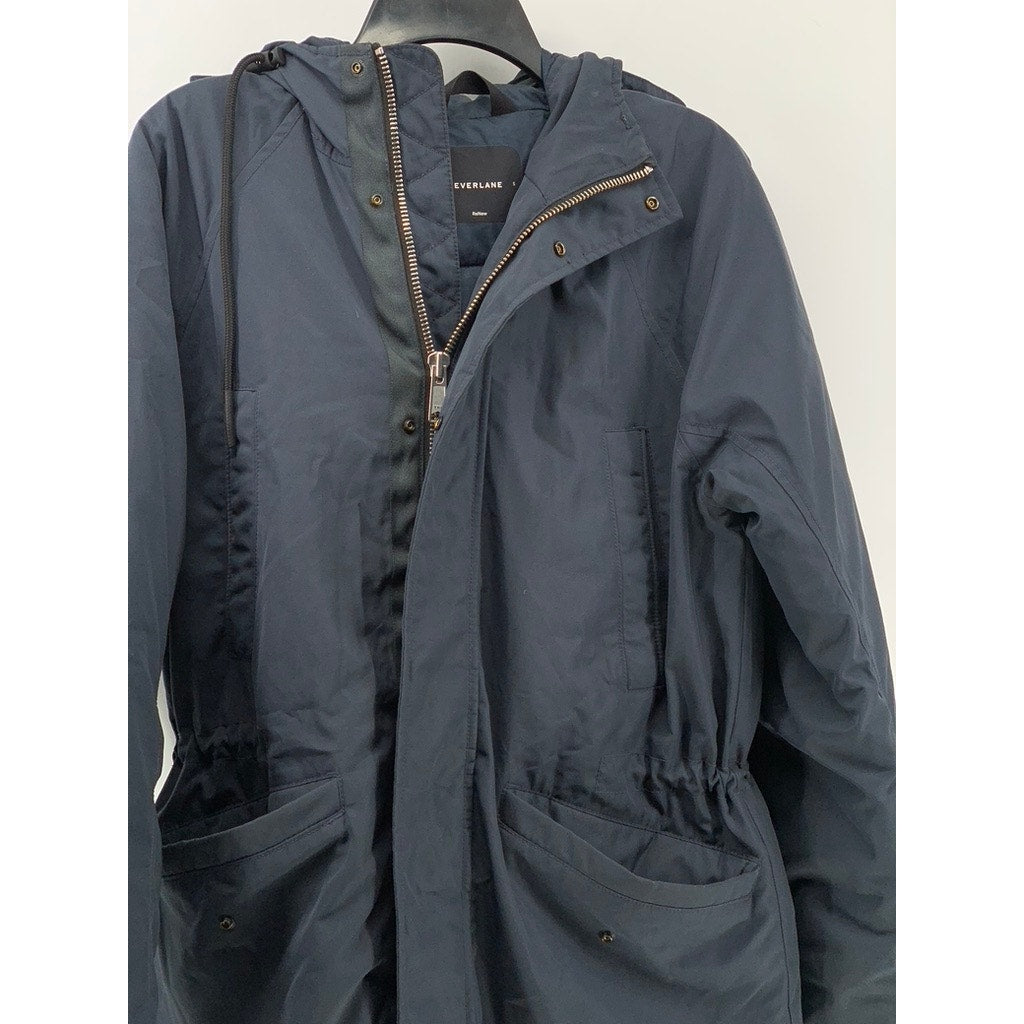 EVERLANE Men's Navy The Renew Long Parka Jacket SZ S