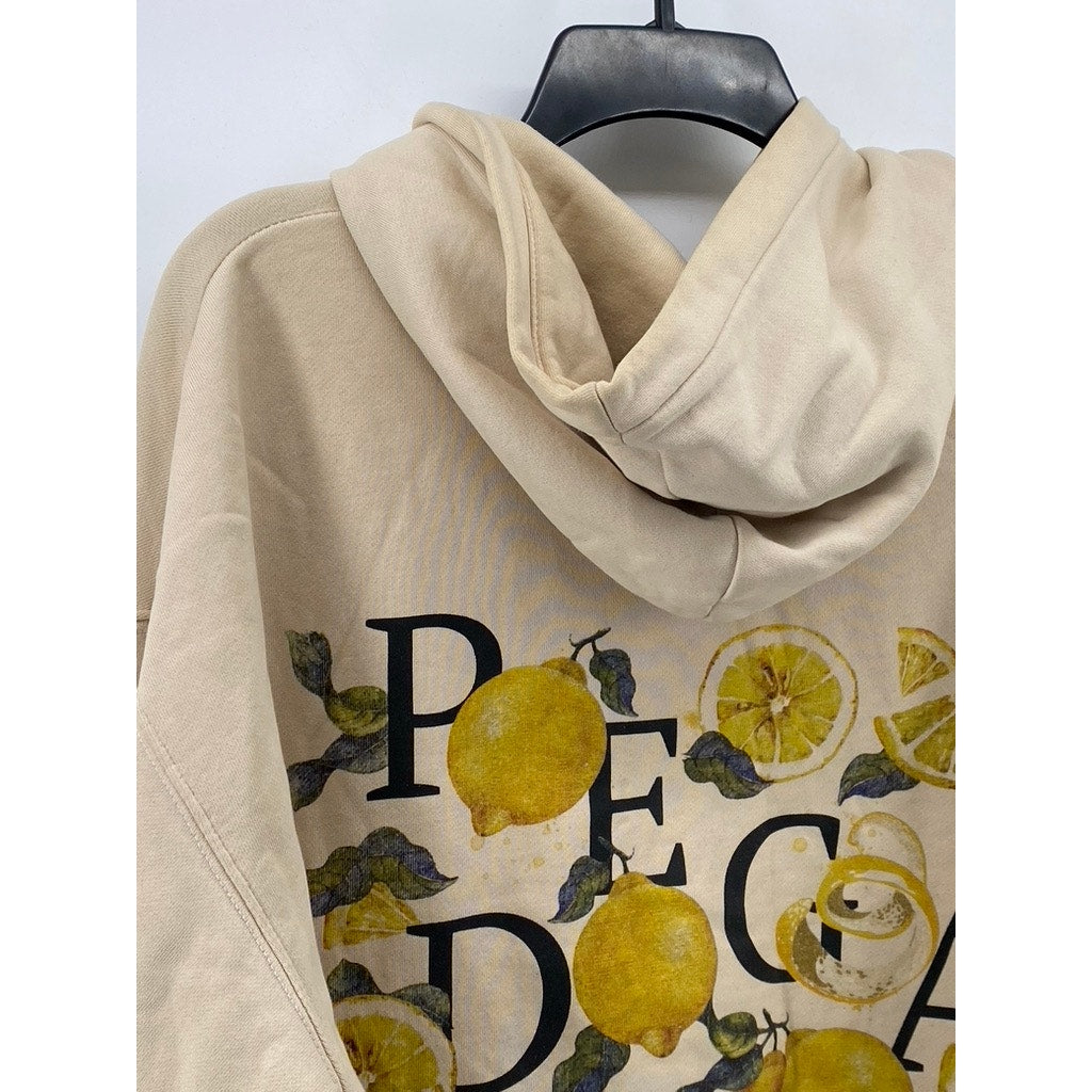 PEGADOR Men’s Tan Oversized Long Sleeve Pullover Casual Hoodie SZ L