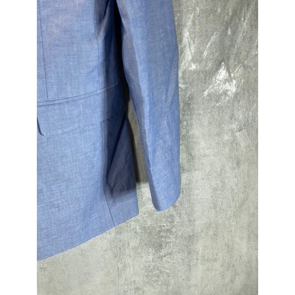 TOMMY HILFIGER Men's Blue Chambray Two-Button Blazer SZ 38R