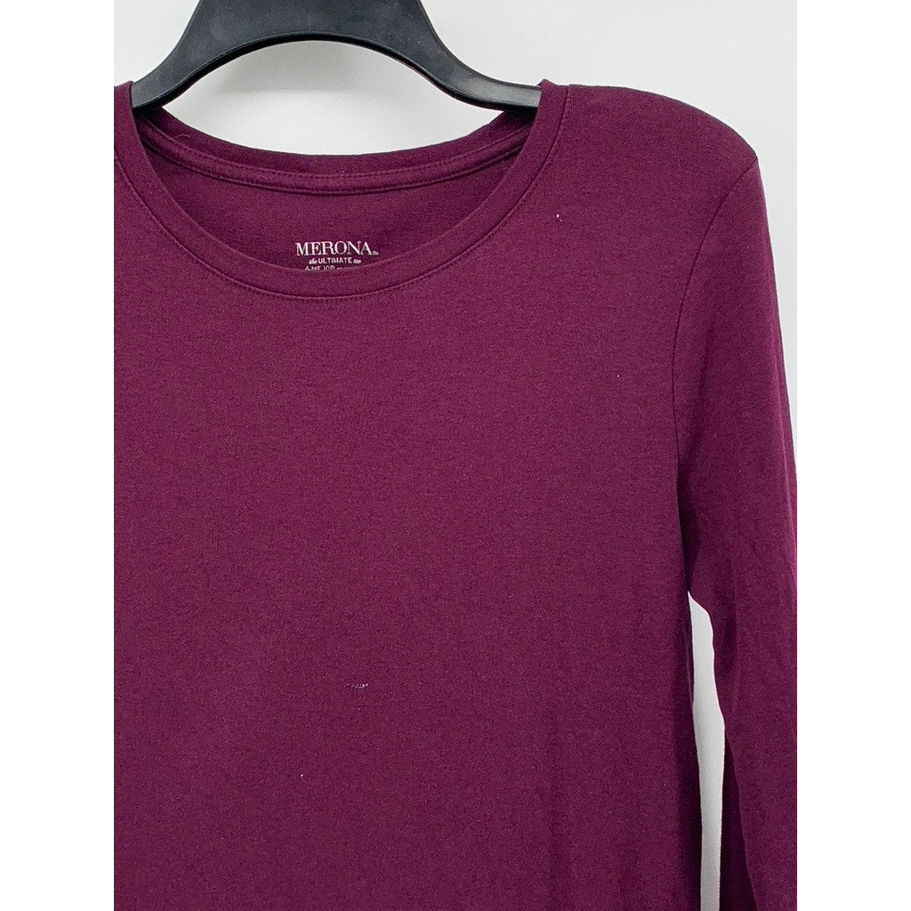 MERONA Womens Long Sleeve Burgundy Shirt SZ M