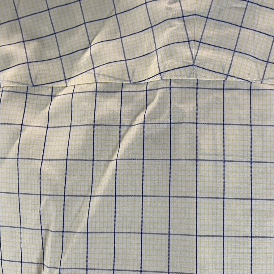 CHARLES TYRWHITT Men's Yellow Windowpane Non-Iron Button-Up Dress Shirt SZ 16.5