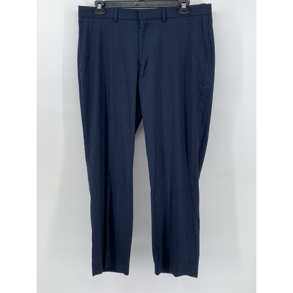 DOCKERS Men's Blue Solid Slim-Leg Performance Stretch Pants SZ  38X30