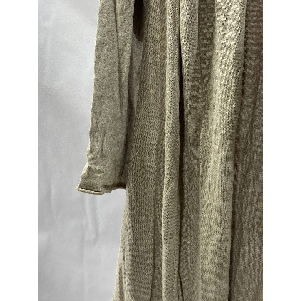 EXPRESS Women's Beige Knit Open-Front Long Sleeve Cardigan SZ XL