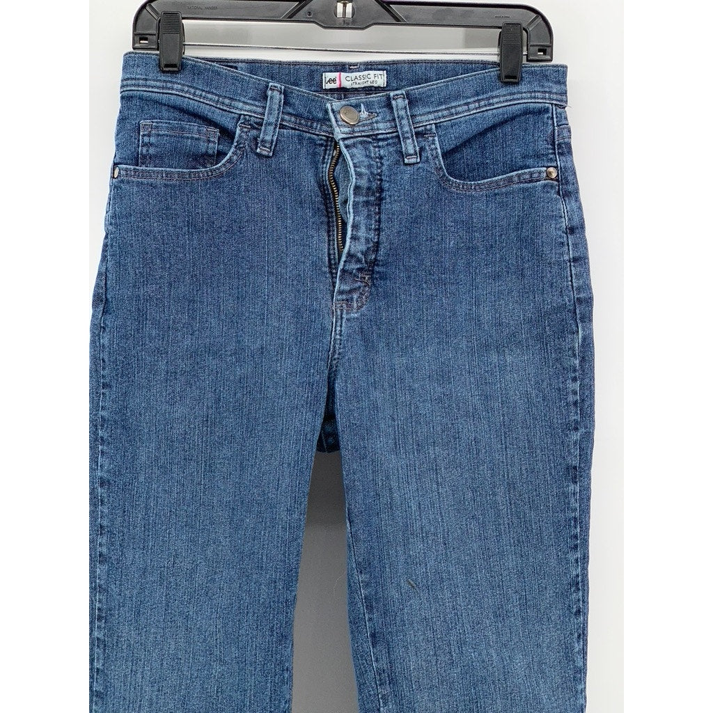 LEE Women's Medium Wash Classic Fit Straight Leg Jeans SZ 8