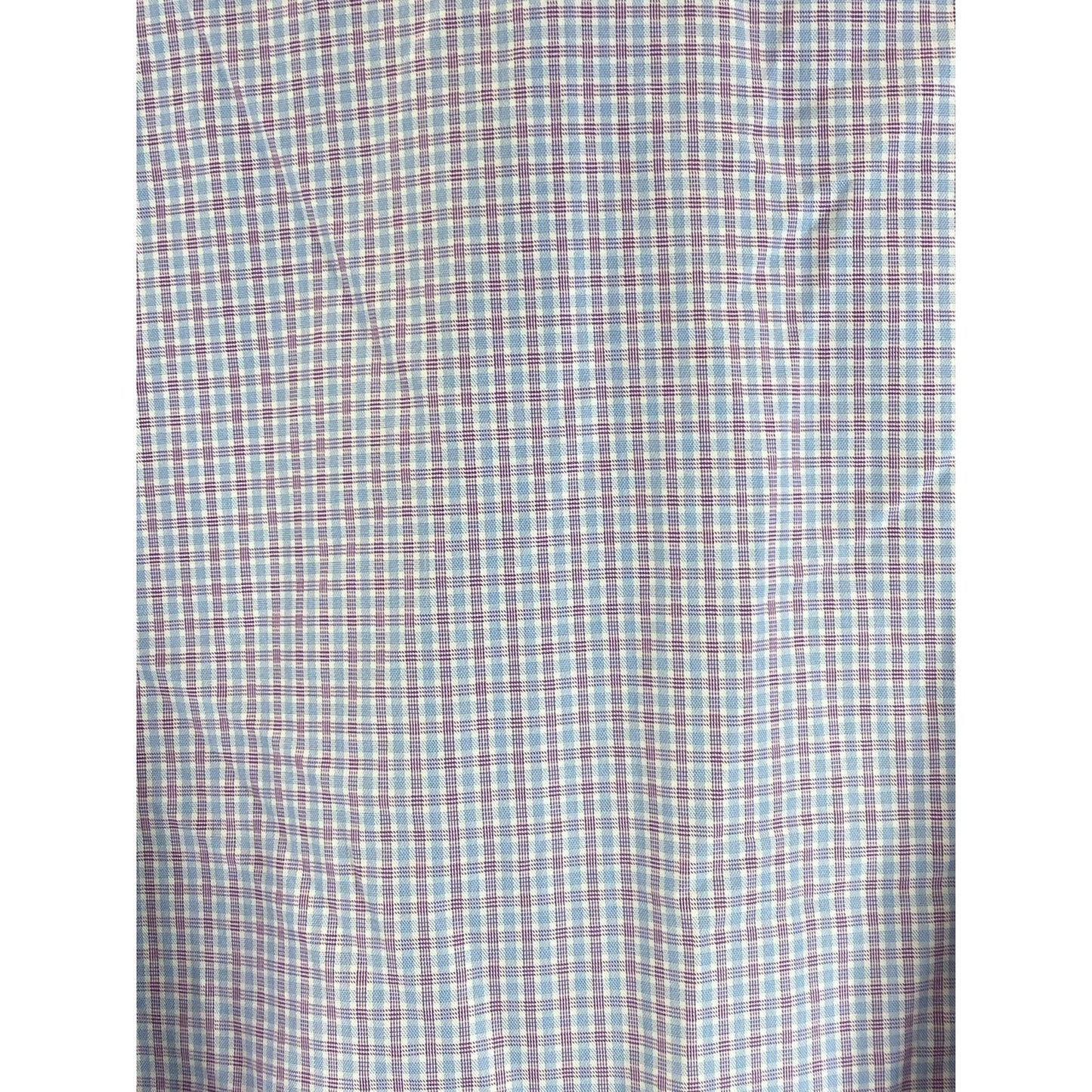 DAVID DONAHUE Men's Pink/Blue Gingham Button-Up Long Sleeve Shirt SZ 16.5 34/35