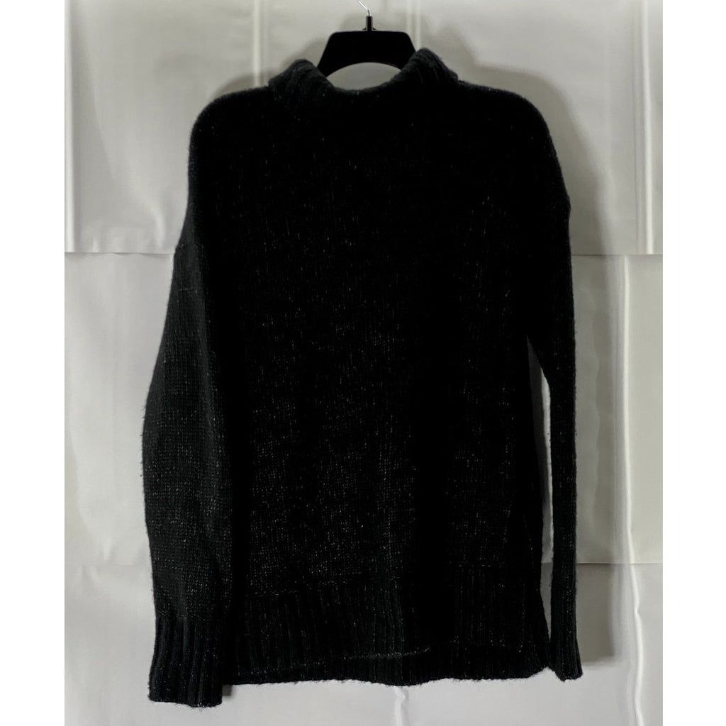 EVERLANE Women's Black Merino Wool/Pima Cotton Pullover Turtleneck Sweater SZ S
