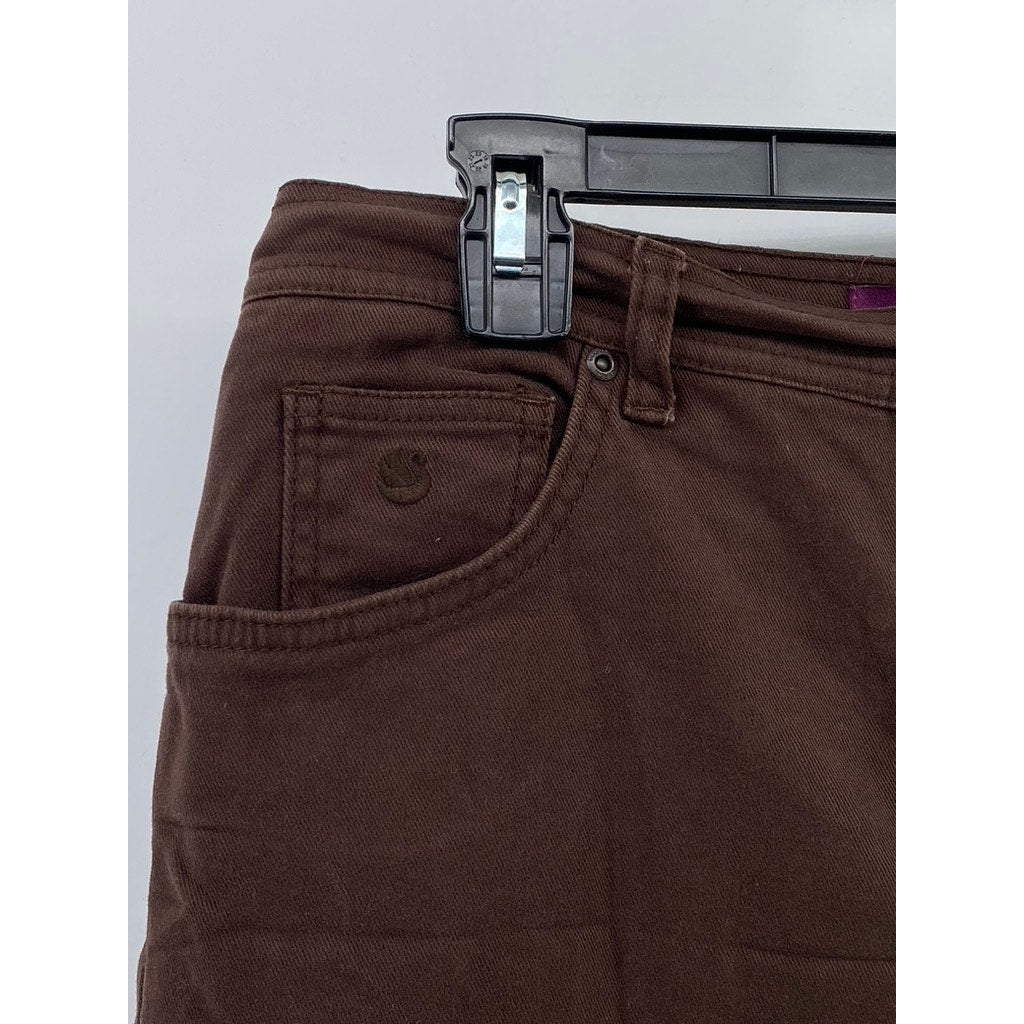 GLORIA VANDERBILT Women's Brown Straight-Leg Short-Length Pants SZ 12
