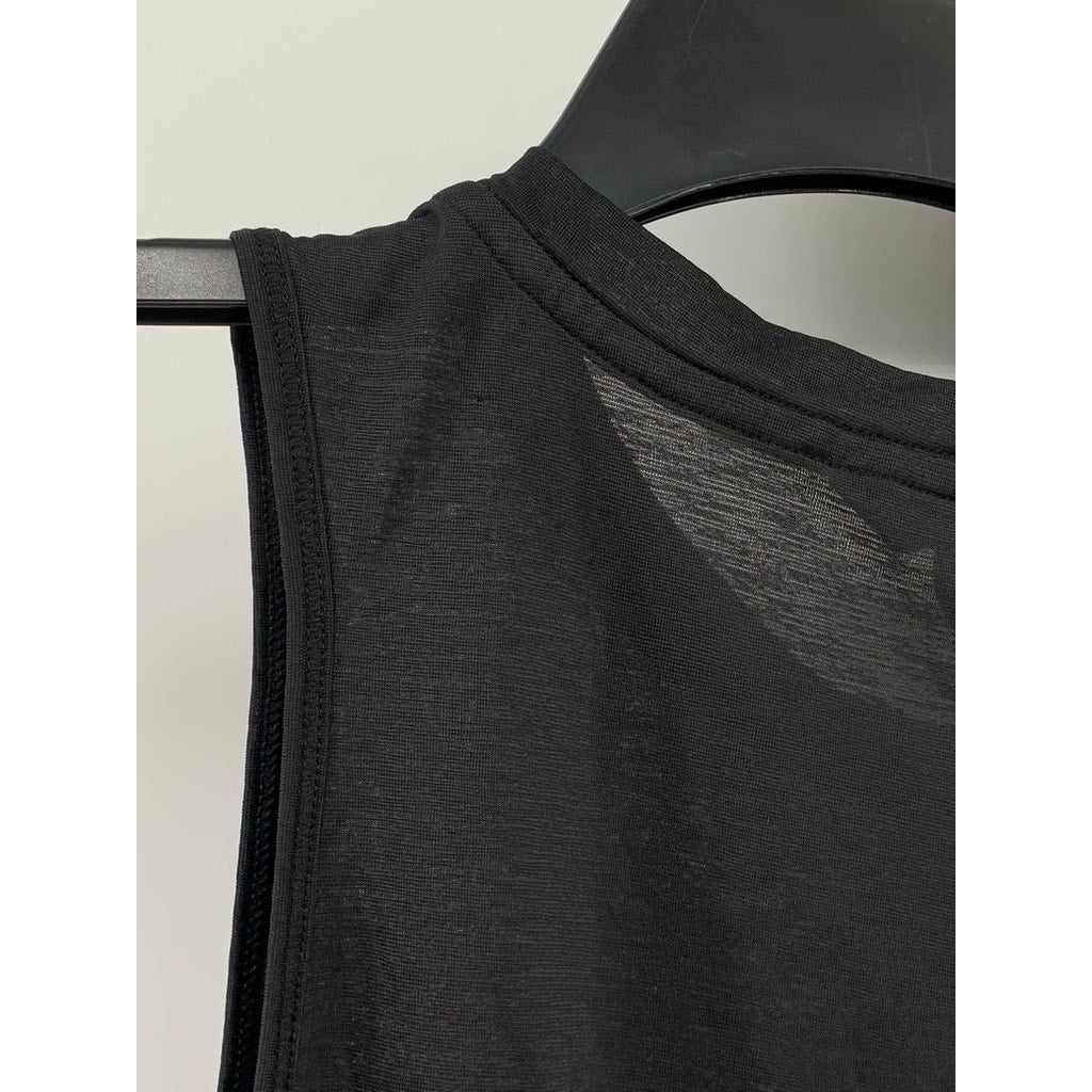 ATHLETA Women's Black Semi Sheer Tank Top SZ XS