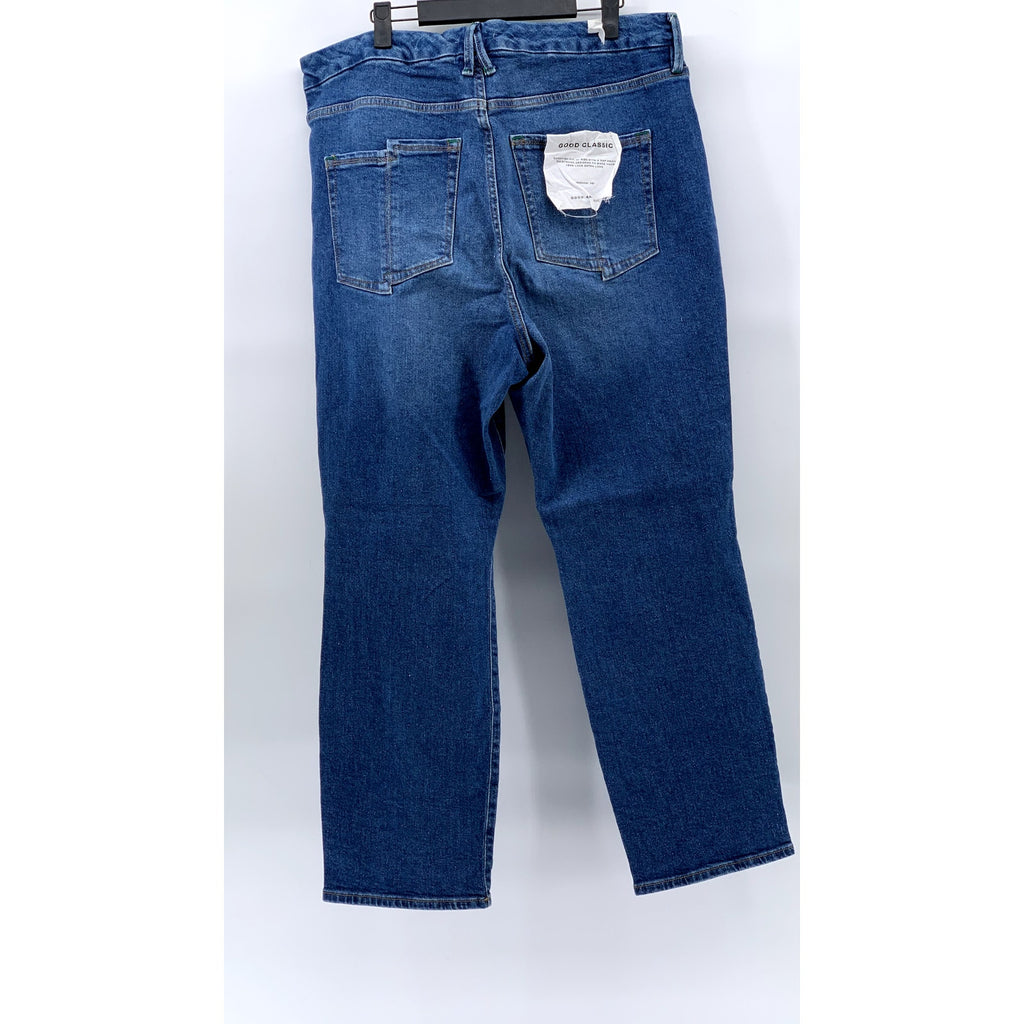 GOOD AMERICAN Women's Medium Blue Denim High-Rise Skinnyish-Leg Jean SZ 18