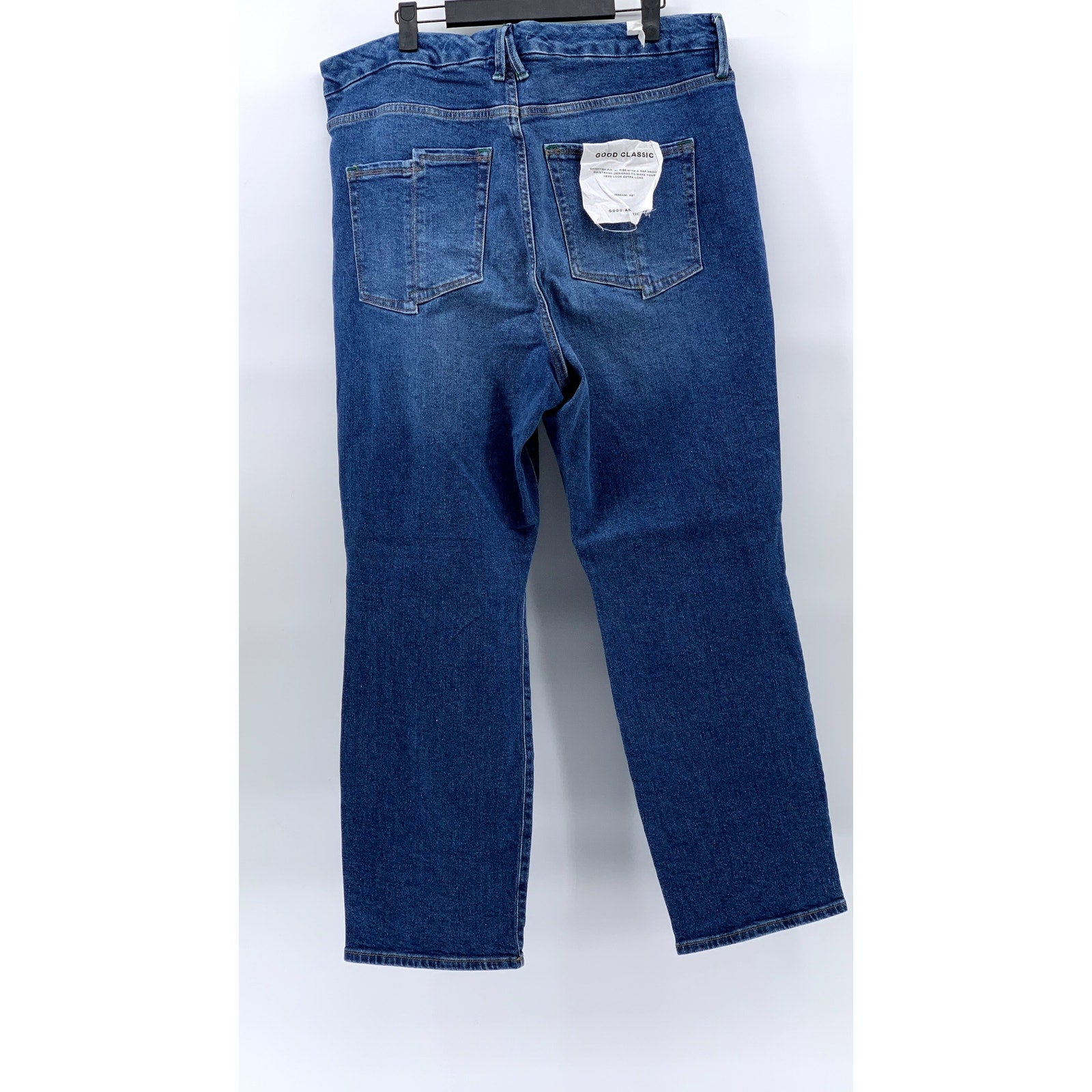 GOOD AMERICAN Women's Medium Blue Denim High-Rise Skinnyish-Leg Jean SZ 18