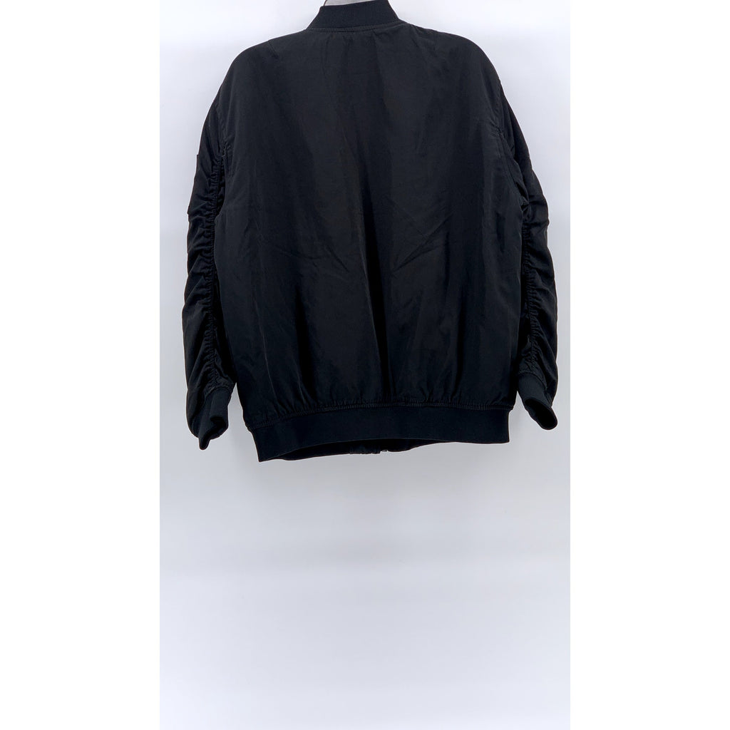 BERSHKA Men's Black Zip-Up Long Sleeve Bomber Jacket SZ L