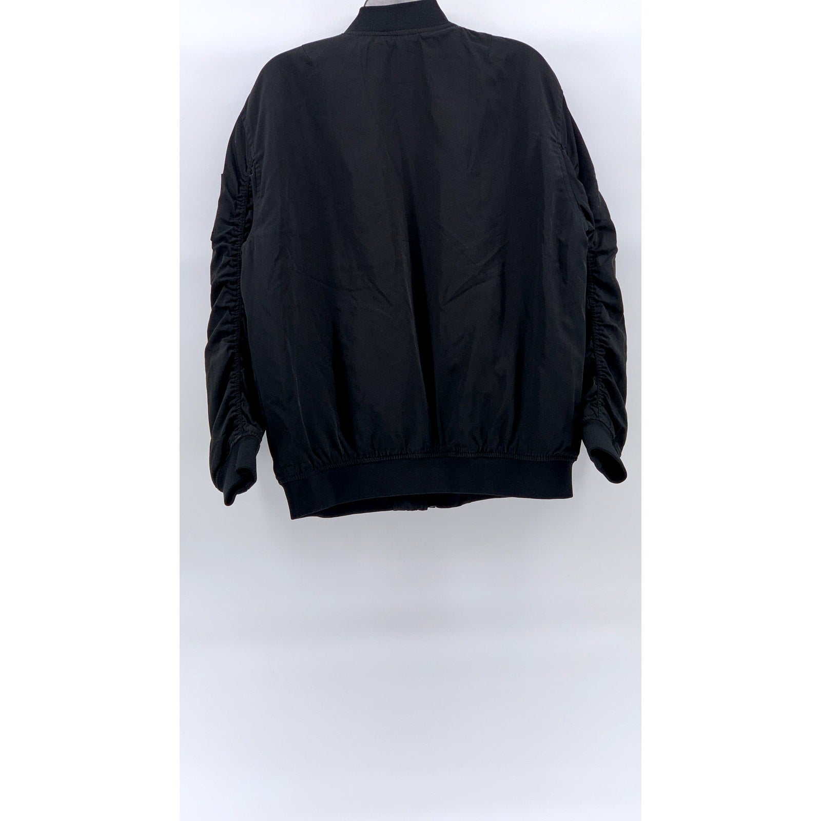 BERSHKA Men's Black Zip-Up Long Sleeve Bomber Jacket SZ L