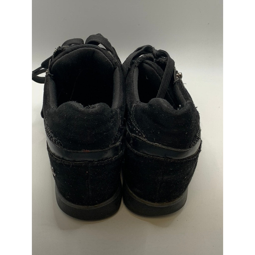 XTI Women's Black Rhinestone Embellished Wedge Sneakers SZ 40(9)