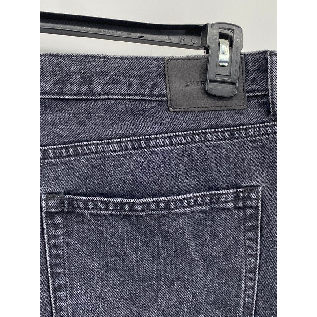 EVERLANE Women's Black Denim The Curvy 90's Cheeky Straight Ankle Jean SZ 33