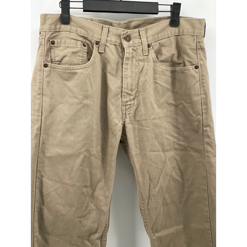 LEVI'S Men's Tan 505 Regular-Fit Straight-Leg Denim Five-Pocket Jeans SZ 31X32