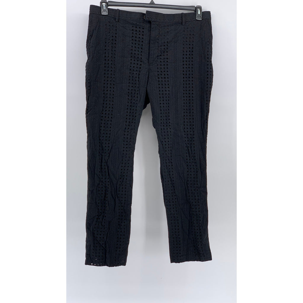 INC INTERNATIONAL CONCEPTS Men's Black Slim-Fit Eyelet Cutout Pants SZ 40