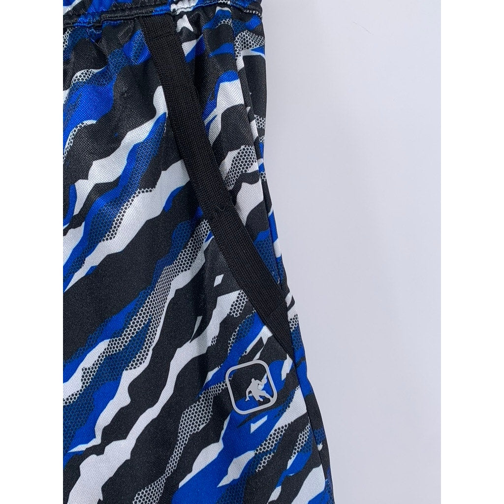 AND1 Men's Black-Blue-White Printed Basketball Shorts SZ S