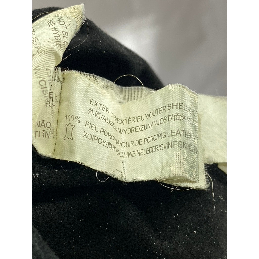 STRADIVARIUS Women's Black Suede Leather Button-Front Mini Skirt SZ L
