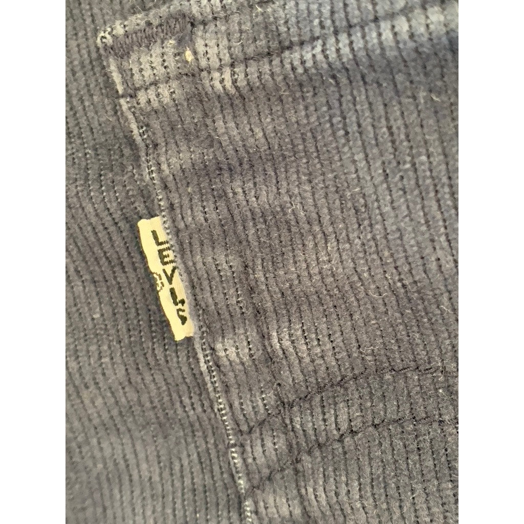 LEVI'S Women's Navy Blue Corduroy Button-Fly Wedgie-Fit Straight-Leg Pant SZ 27