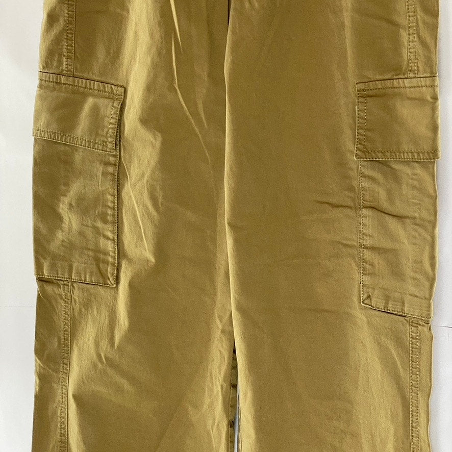 MANGO Women's Caramel Brown Elasticized Waist Pull-On Wide-Leg Cargo Pant SZ S