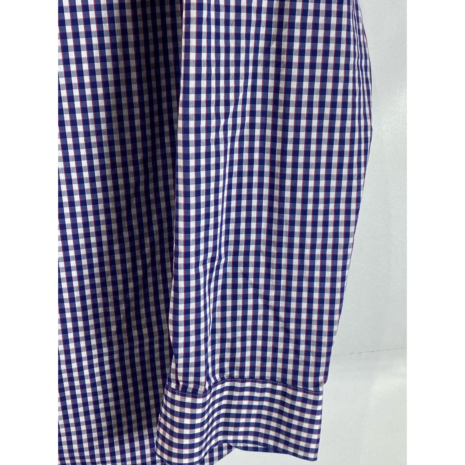 J. CREW Men's Blue Gingham Slim-Fit Performance Button-Up Long-Sleeve Shirt SZXL