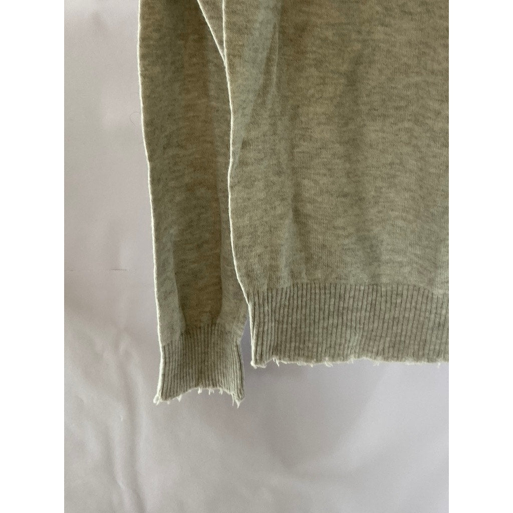 DIFFUSION By MINNIE ROSE Women's Gray Cotton/Cashmere Distressed Sweater SZ M