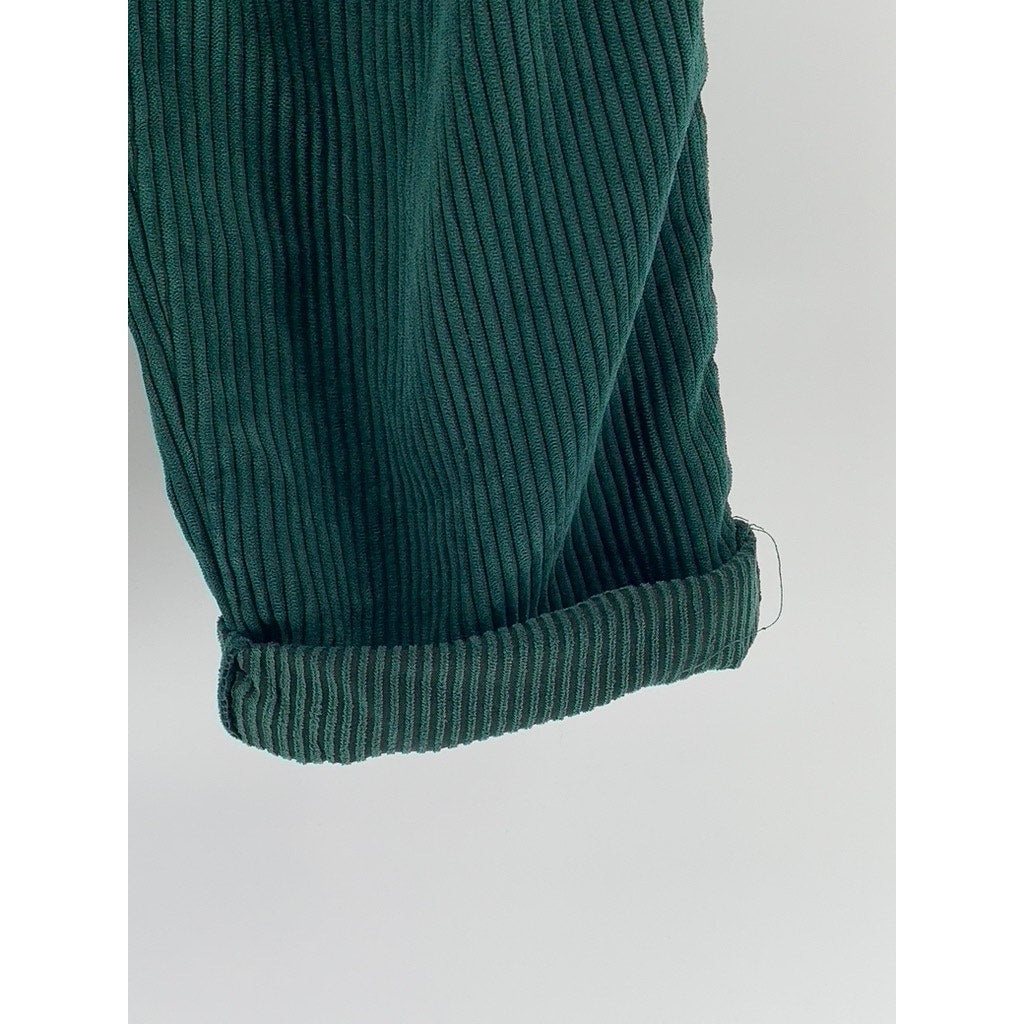 TOPSHOP Women’s Dark Green Corduroy Cuffed Pants SZ 2