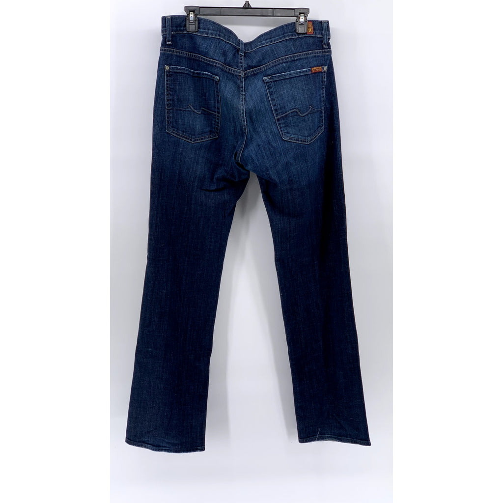 7 FOR ALL MANKIND Men's Blue Denim Austyn Straight Jeans SZ 34