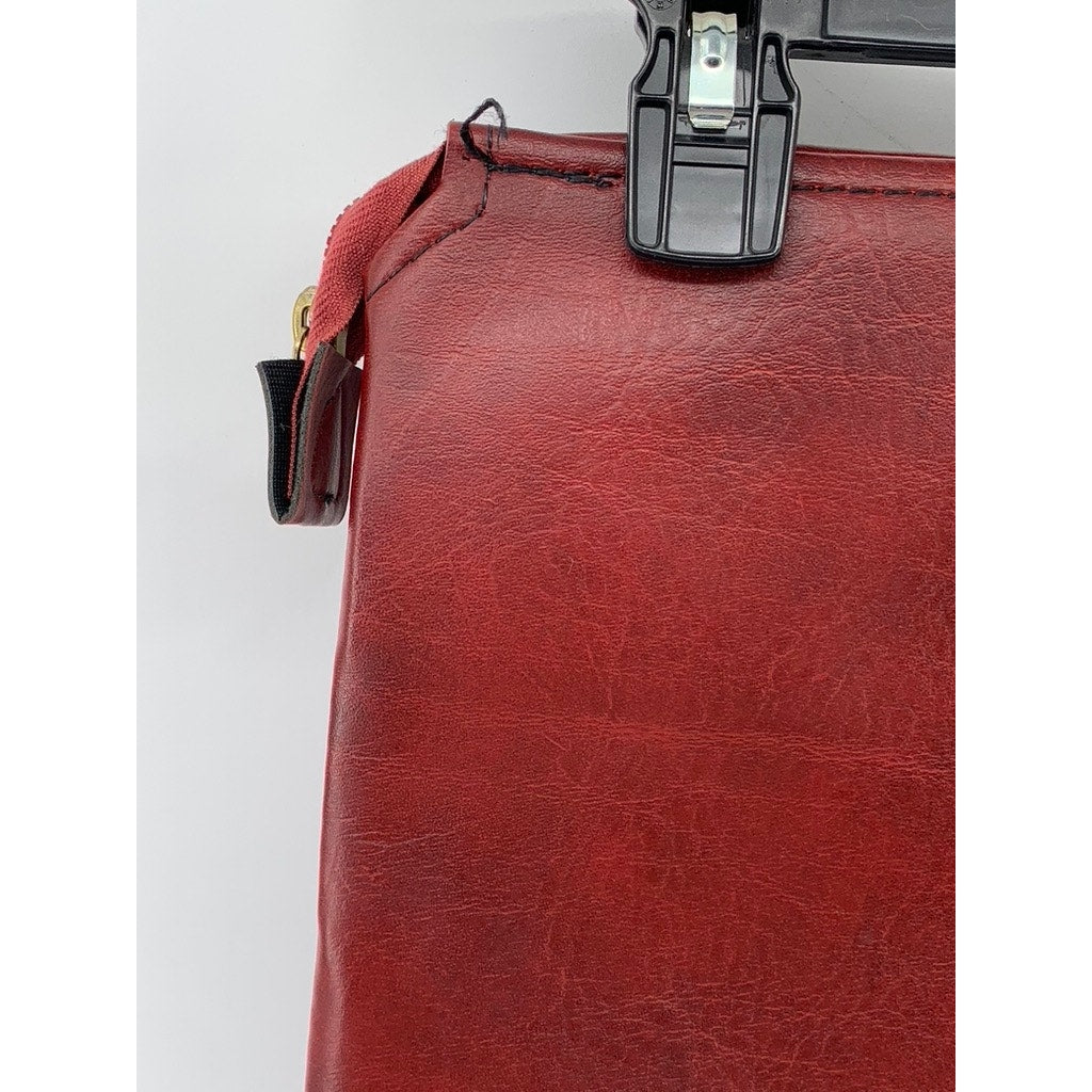 SCOVILL Women's Burgundy Leather Large Clutch Bag