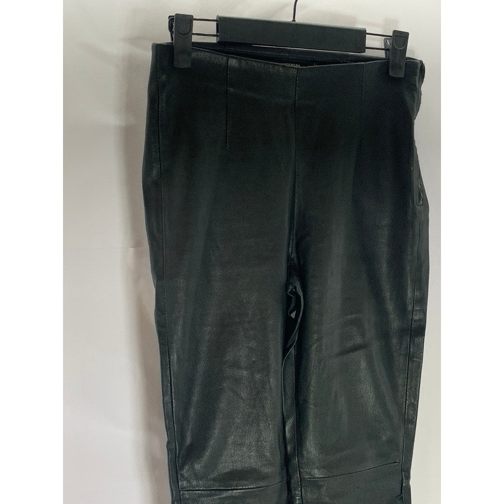 J. LINDEBERG Women's Black Leather Daphne Stretch Pull-On Pant SZ 34