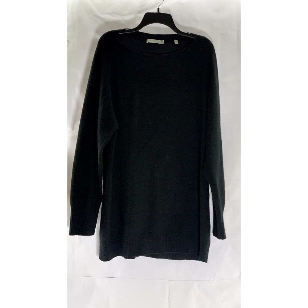 VINCE. Women's Black Solid Wool-Cashmere Boatneck Pullover Sweater SZ L
