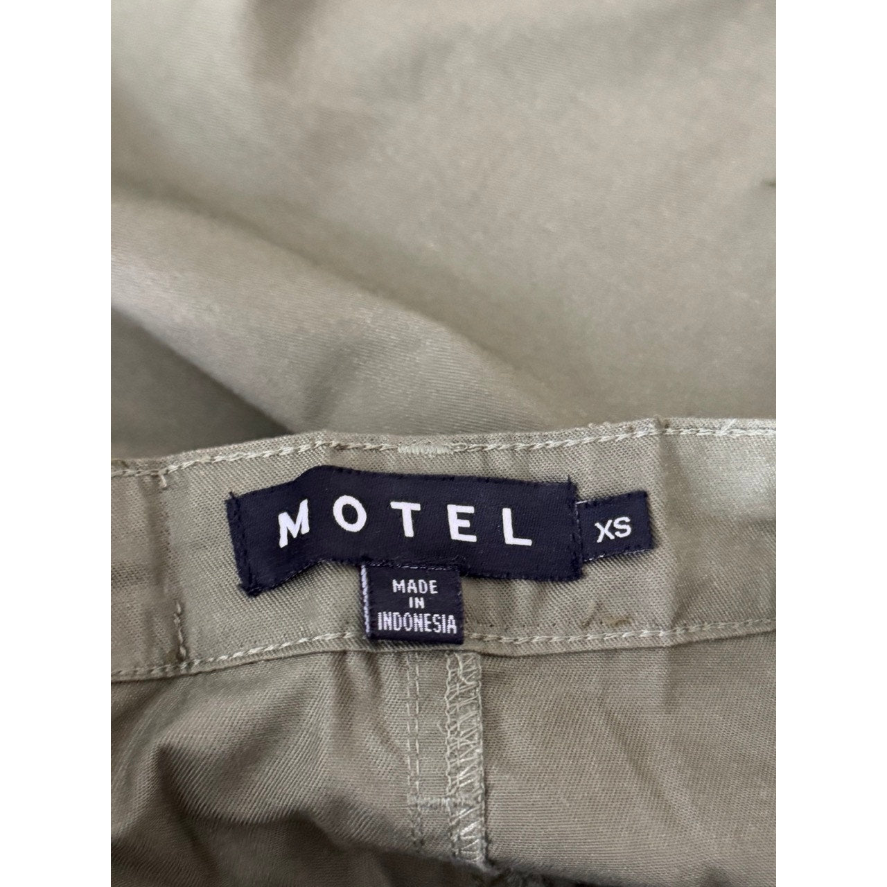 MOTEL Women's Dark Olive Widya Midi Straight Cargo Skirt SZ XS(US4)