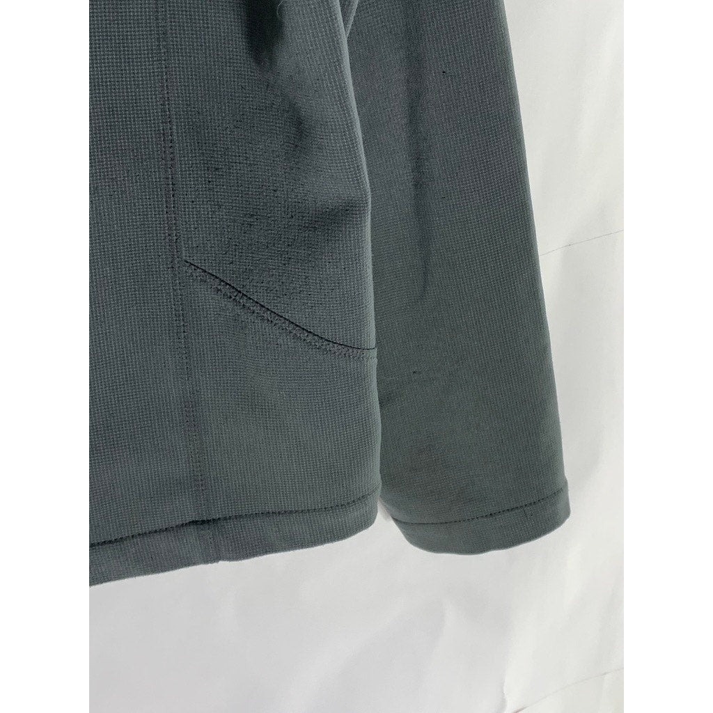 THE NORTH FACE Men's Gray Textured Embroidered Logo Zip-Up Jacket SZ S