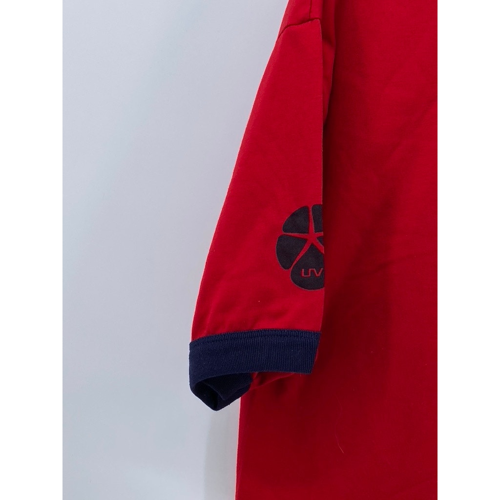 SPORT Women's Red-Blue Graphic Crewneck Short Sleeve Casual Cropped Top SZ XL